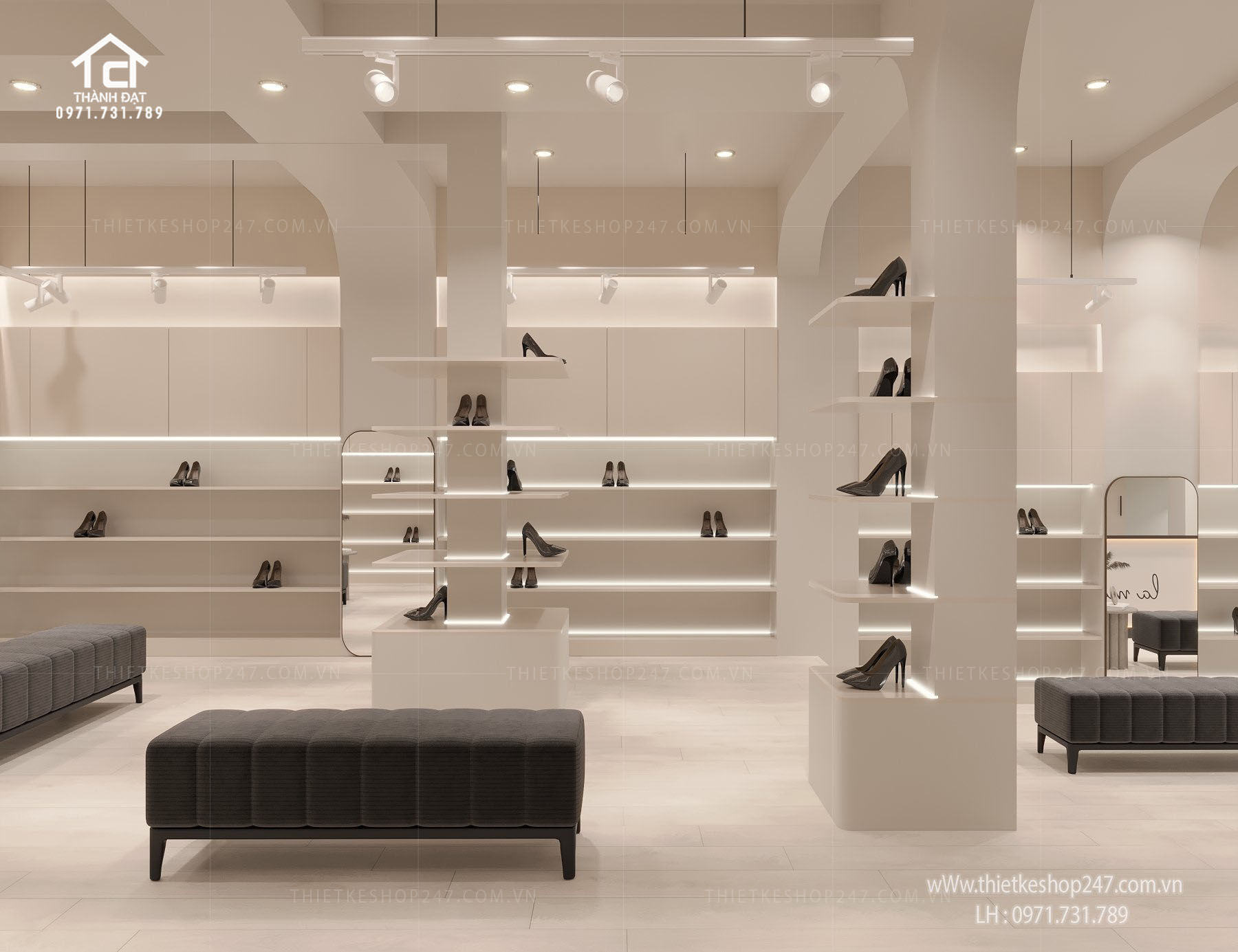 thiết kế shop giày dép đẹp tinh tế