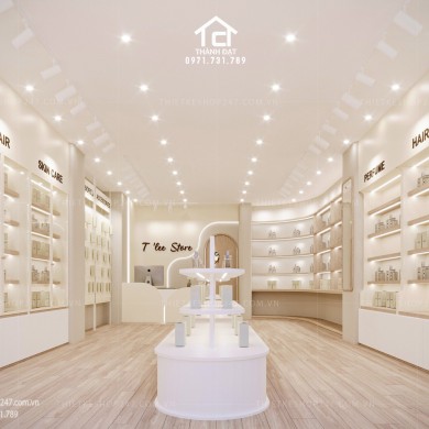 Thiết kế shop mỹ phẩm đẹp tinh tế và sang trọng – T lee Store