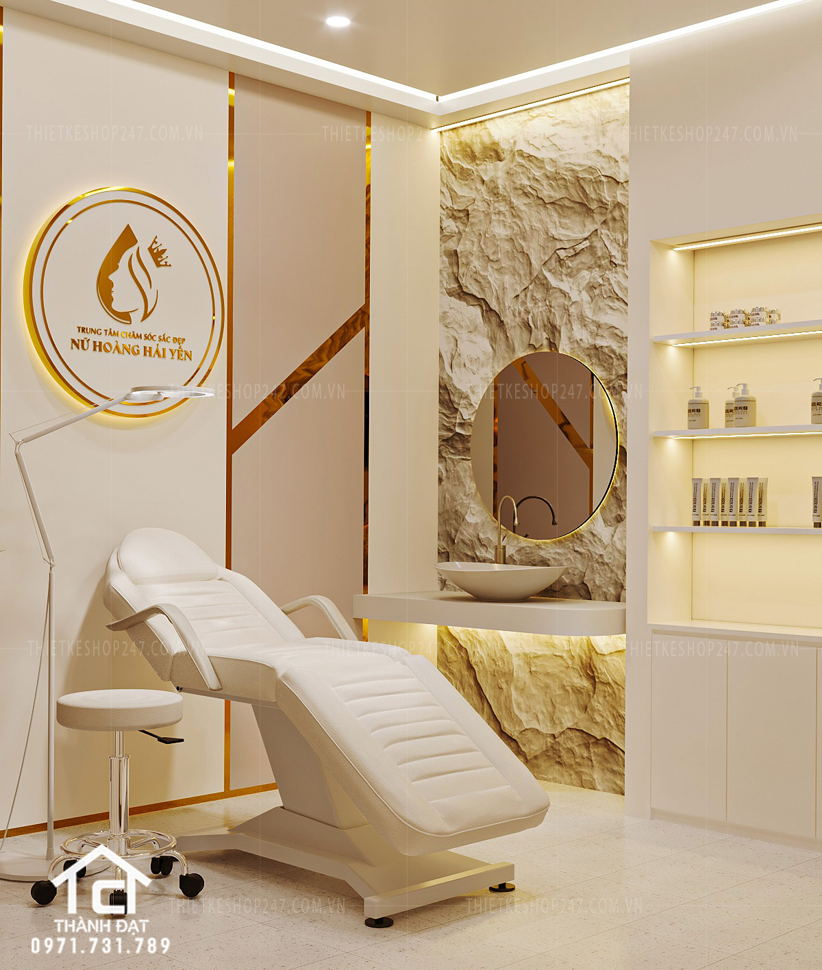 thiết kế spa đẹp dịu dàng