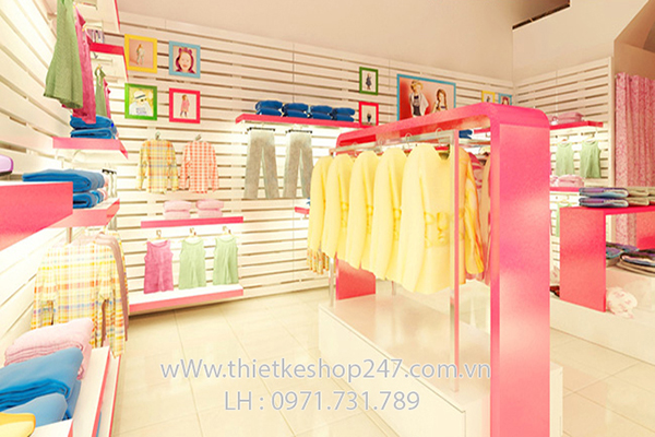 Cách trang trí shop quần áo trẻ em