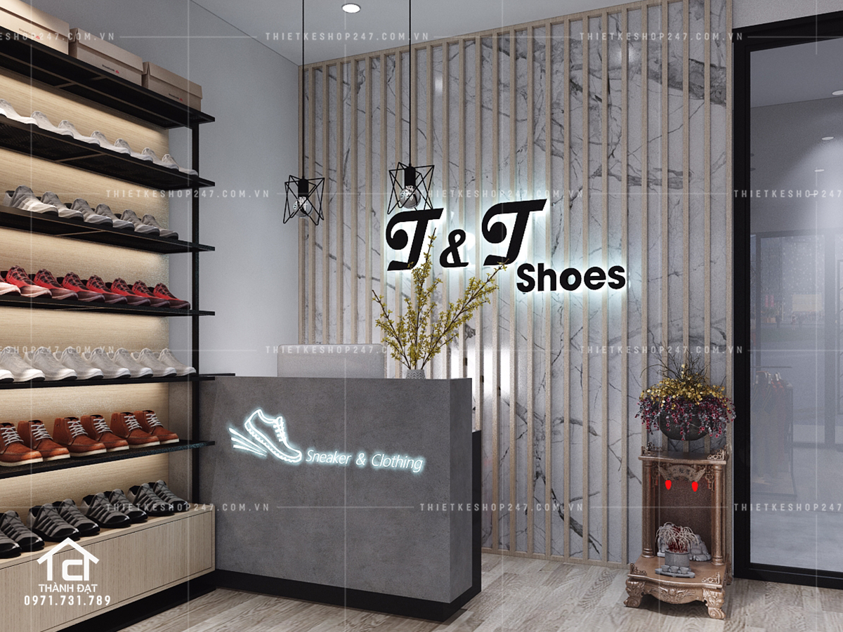 Mẫu thiết kế shop giày dép đẹp