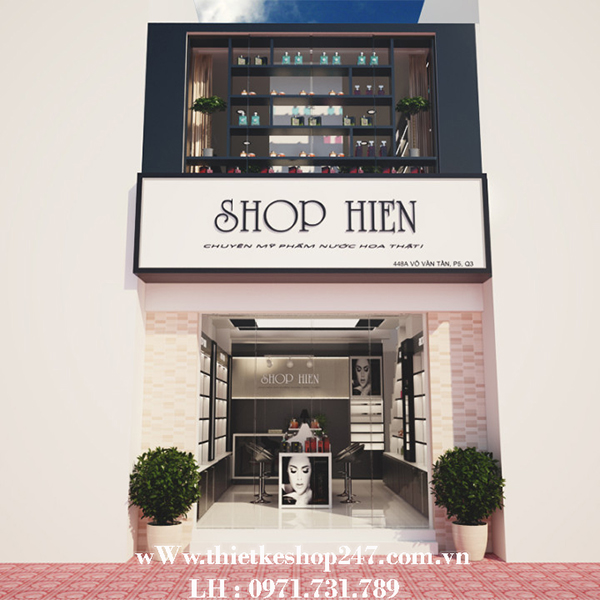 Mẫu thiết kế shop mỹ phẩm hiện đại