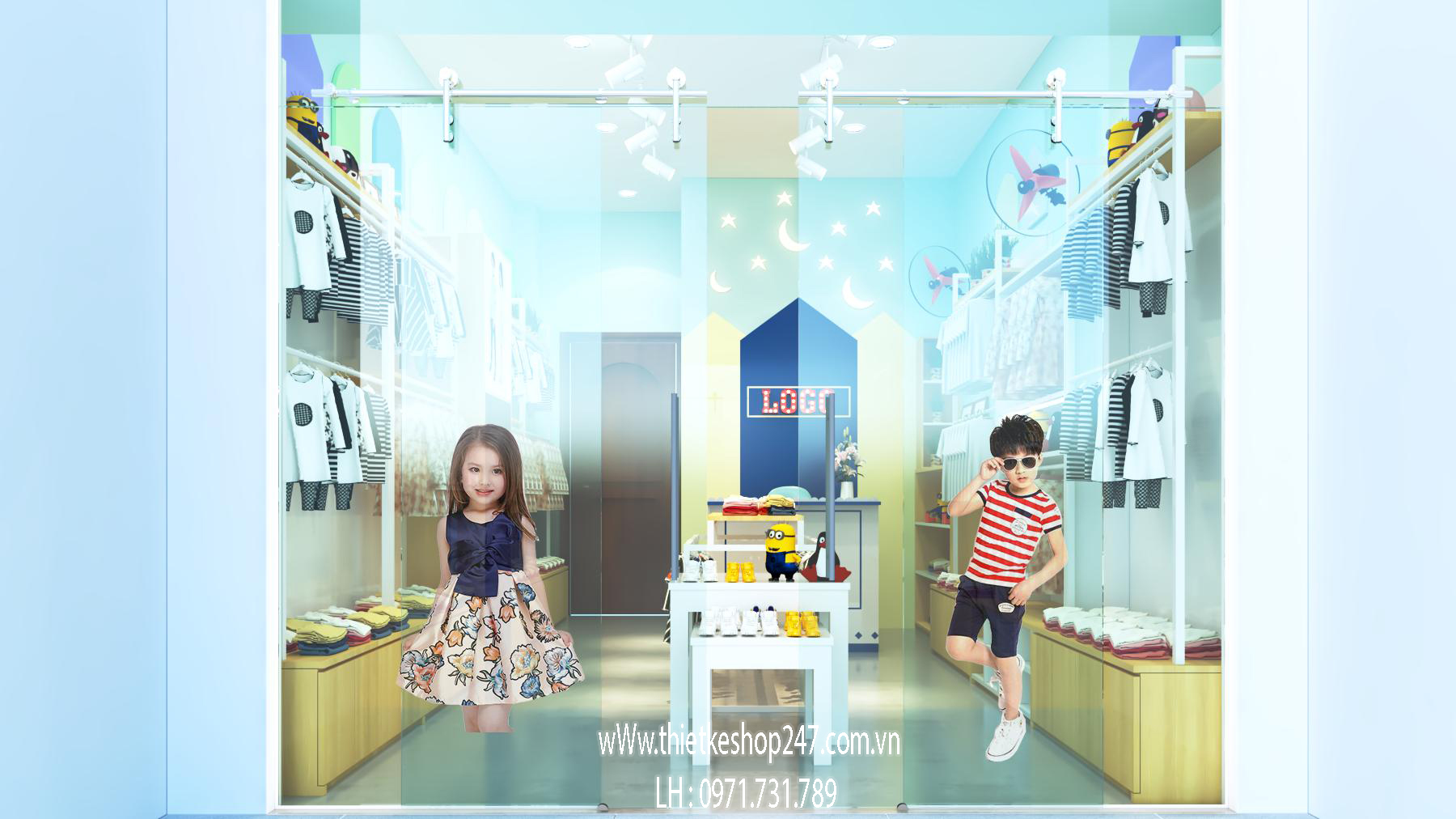 Mẫu thiết kế shop thời trang trẻ em