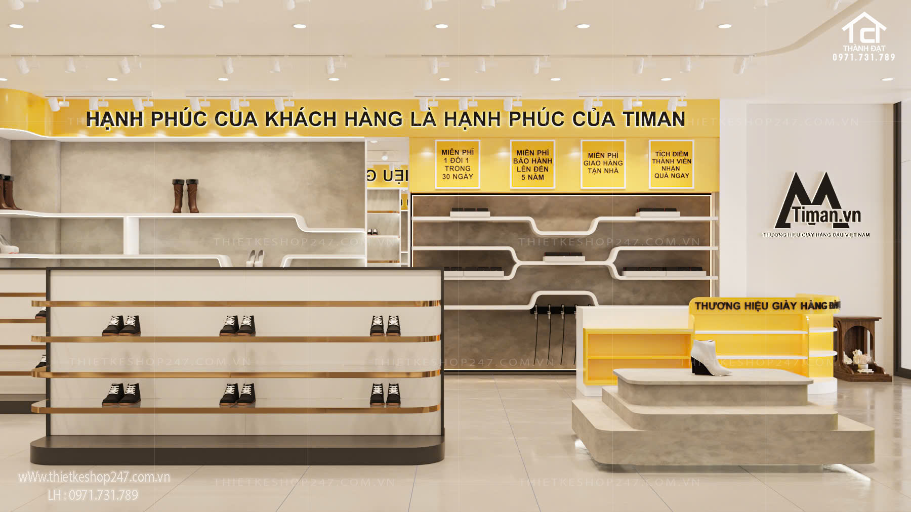 Thiết kế shop giày dép đẹp ấn tượng