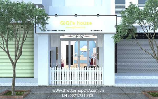 Thiết kế shop thời trang trẻ em đẹp.