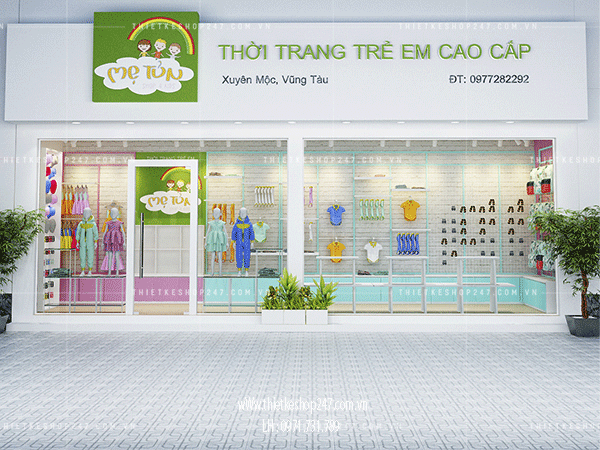 Thiết kế shop thời trang trẻ em đẹp.