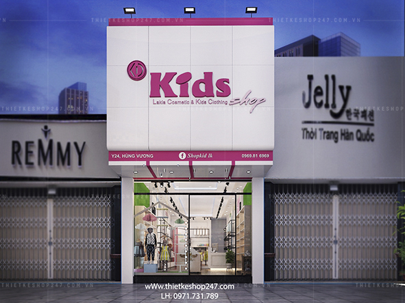 Thiết kế shop thời trang trẻ em đáng yêu