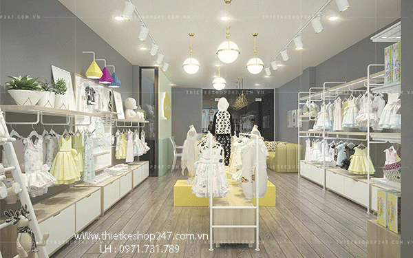 Thiết kế shop thời trang trẻ em đẹp.