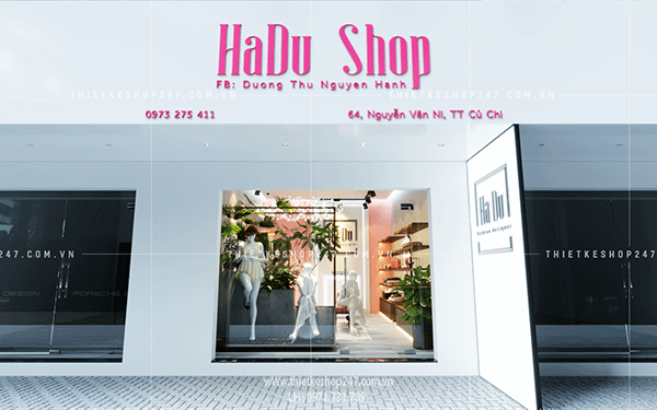 Thiết kế shop túi xách đẹp.