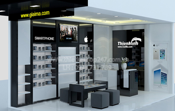 Trang trí cửa hàng điện thoại đẹp tại TPHCM