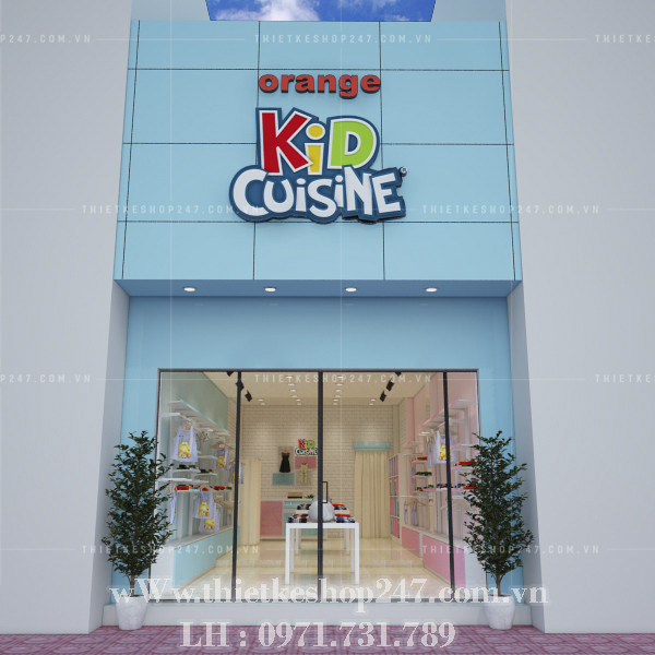 Trang trí cửa hàng quần áo trẻ em nhỏ