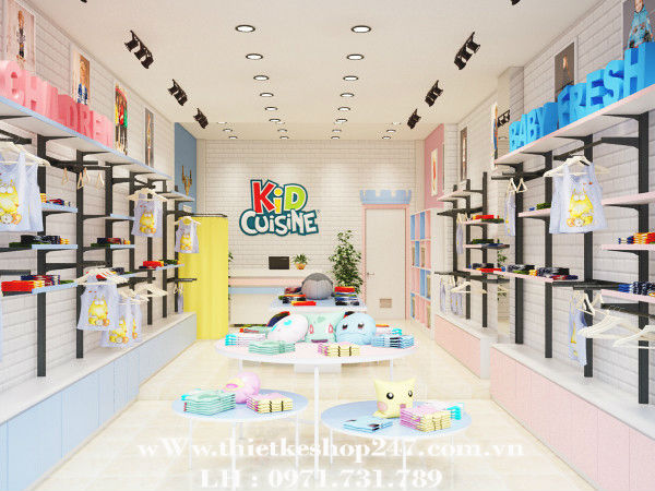 Trang trí cửa hàng thời trang trẻ em đẹp tại bắc ninh