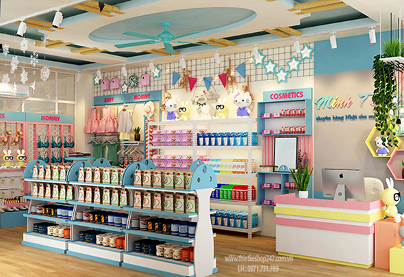 Trang trí cửa hàng thời trang trẻ em nhỏ đẹp tại bến tre
