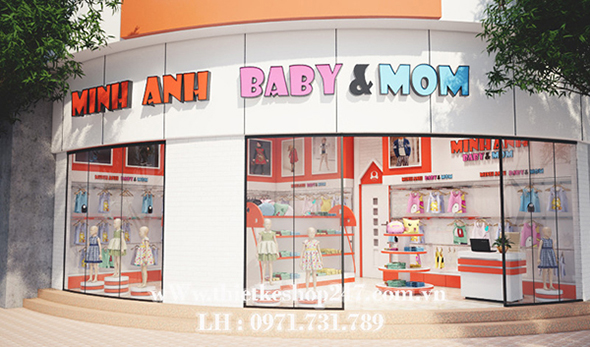 Trang trí cửa hàng thời trang trẻ em tại đồng nai