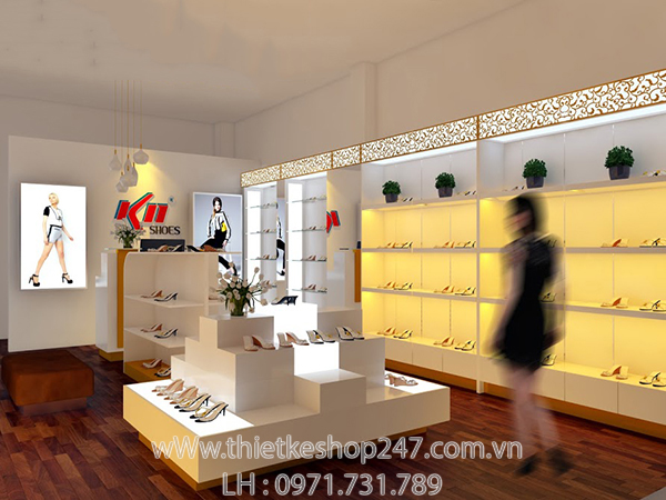 Trang trí shop túi xách đẹp