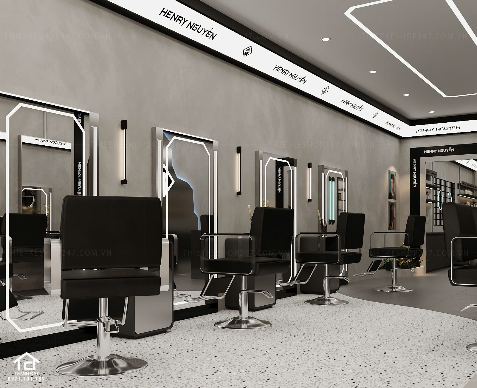 thiết kế salon tóc đẹp