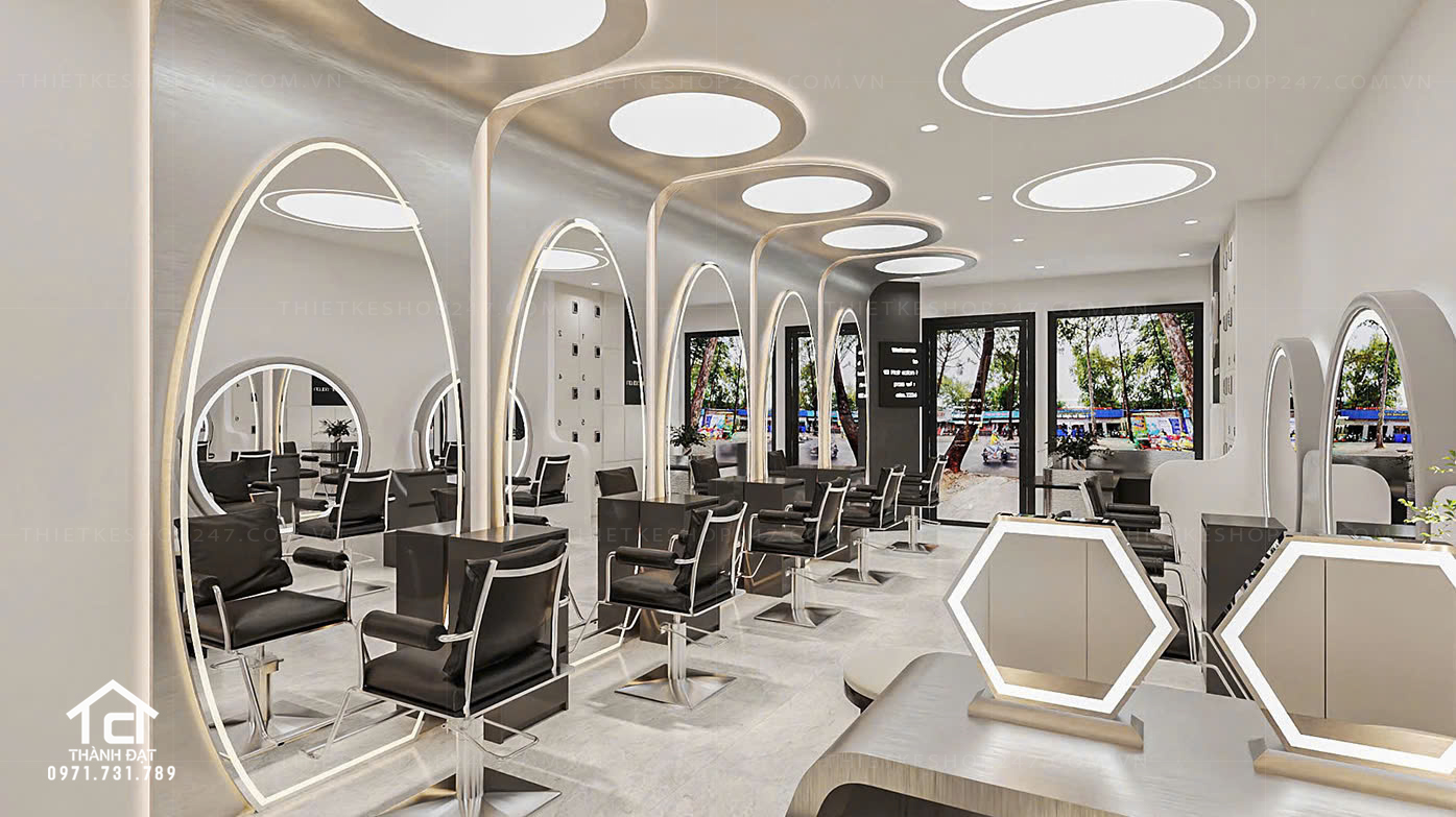 thiết kế salon tóc đẹp và sang