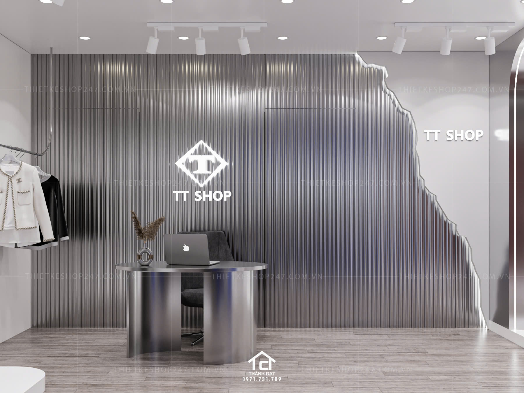 Thiết kế shop điện thoại đẹp màu sắc