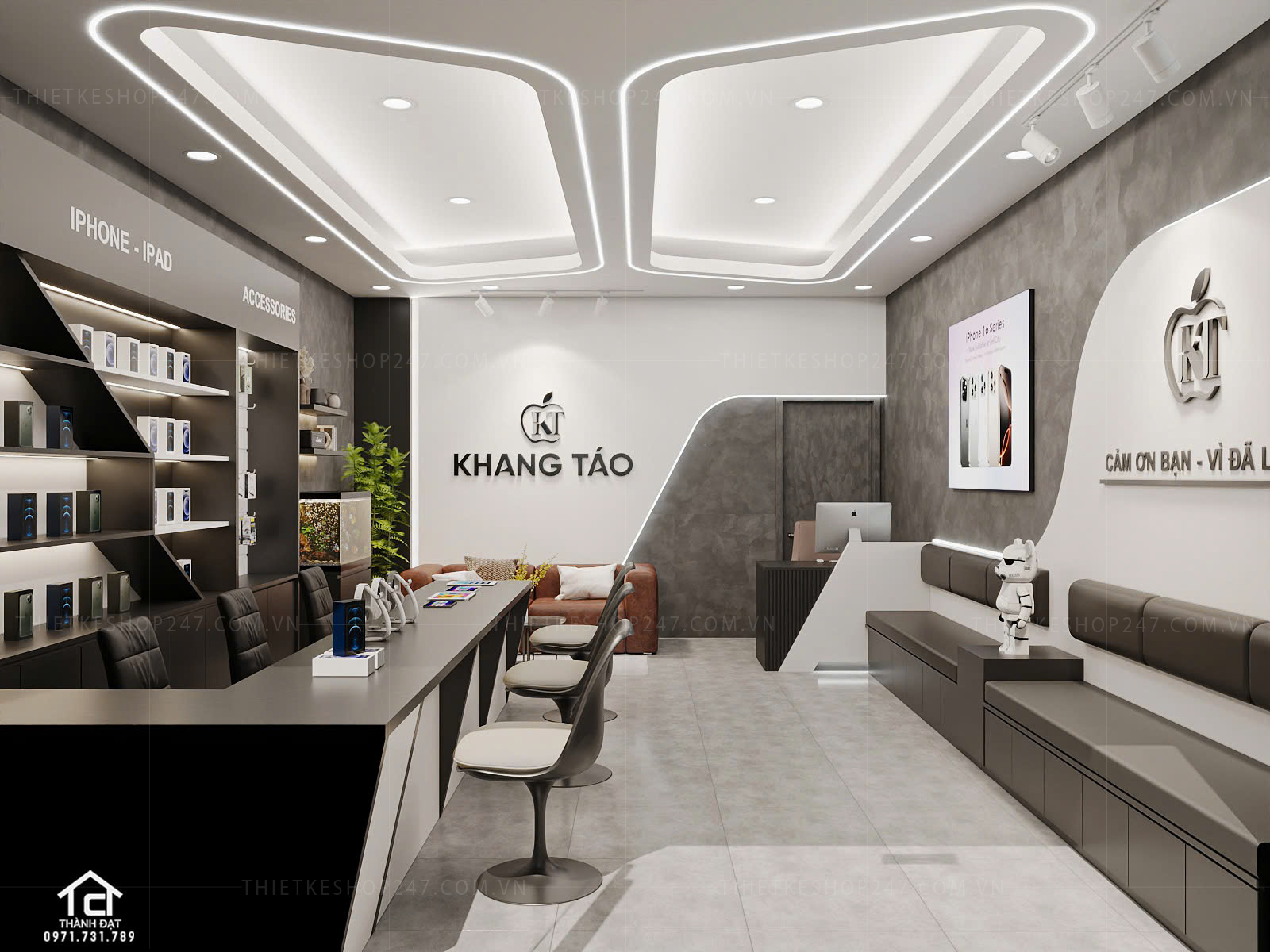 thiết kế shop điện thoại đẹp và sang