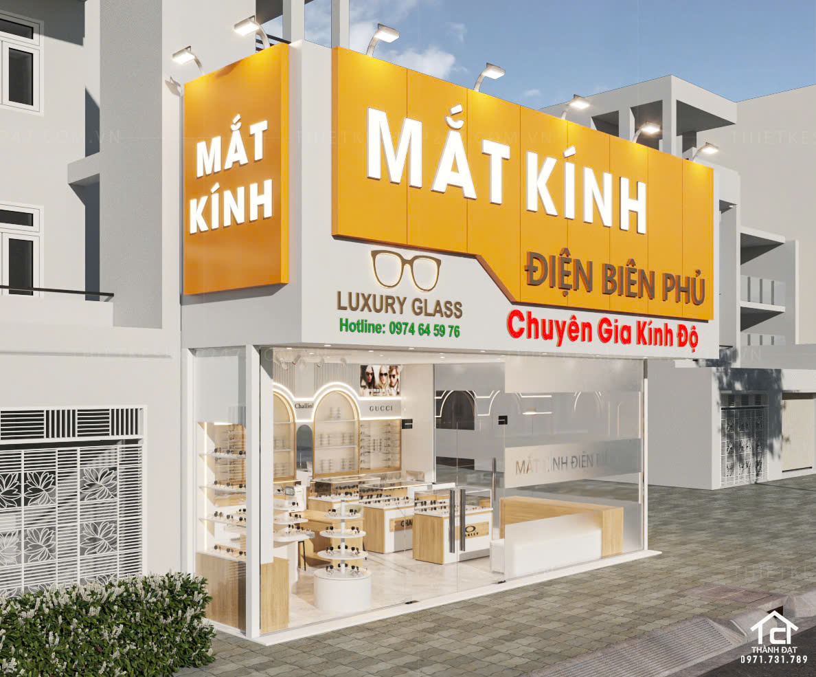 thiết kế shop mắt kính đẹp xinh