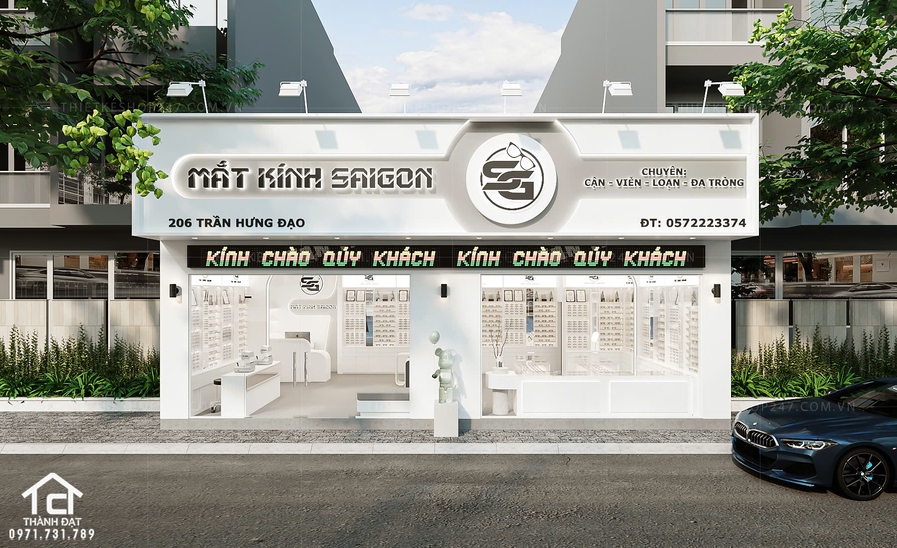 thiết kế shop mắt kính đẹp