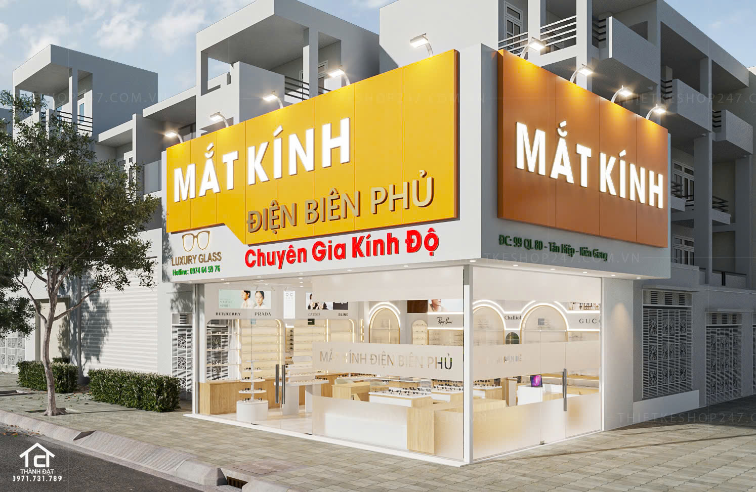 thiết kế shop mắt kính đẹp