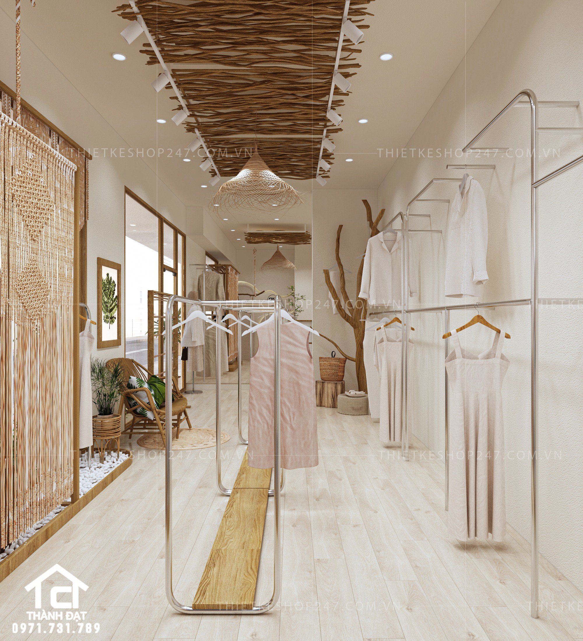 thiết kế shop thời trang đẹp hiện đại