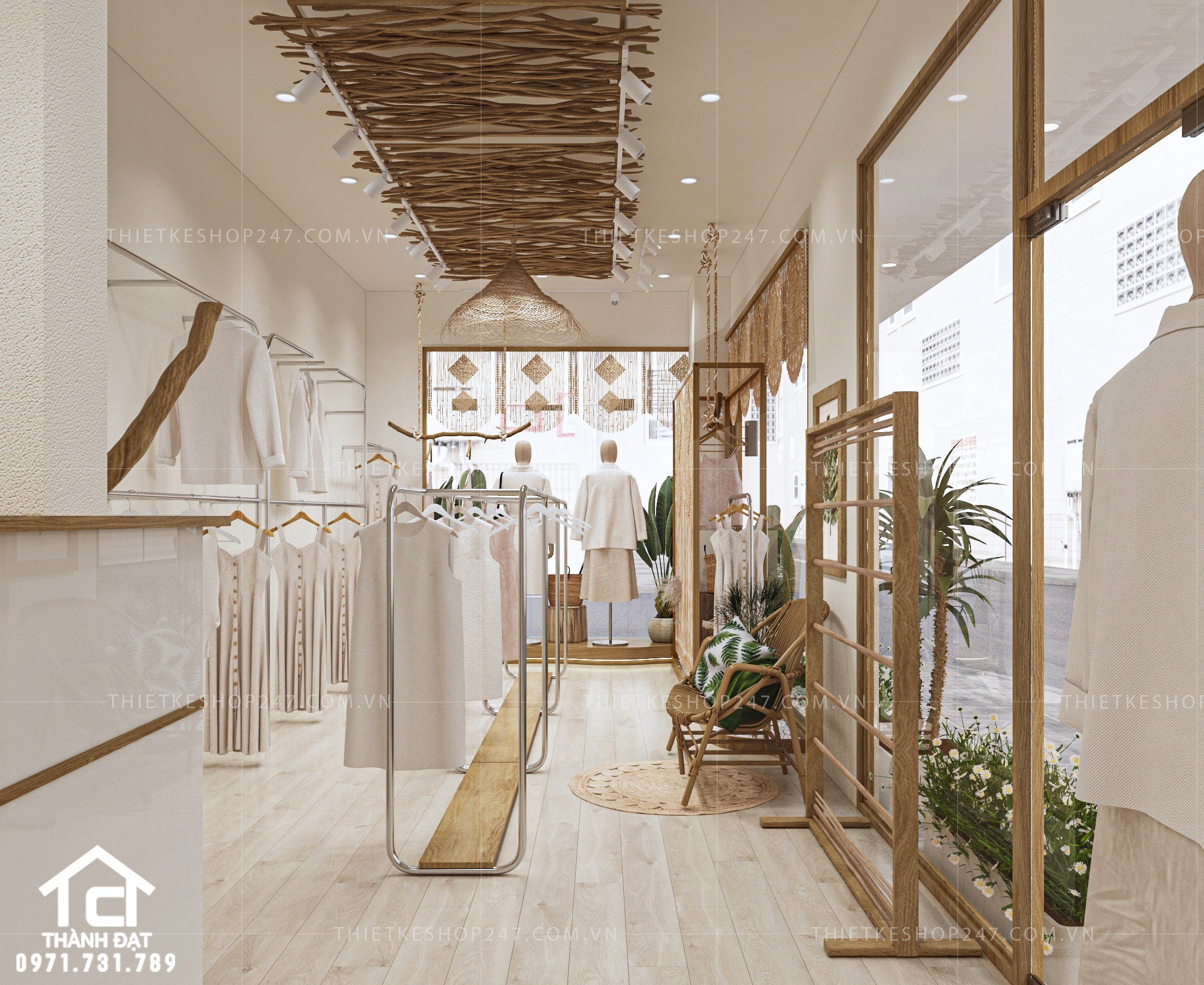 thiết kế shop thời trang đẹp năng động