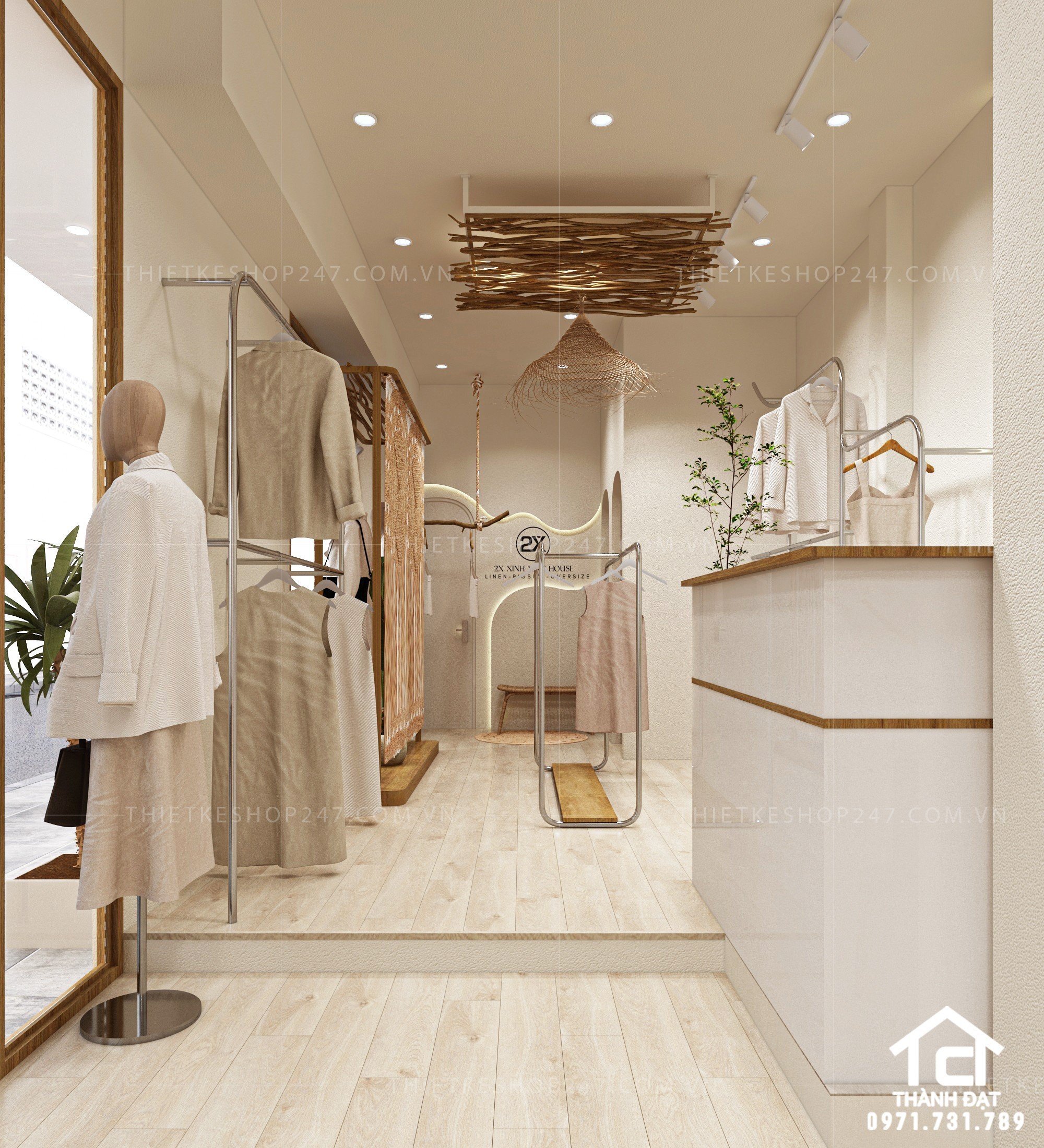 thiết kế shop thời trang đẹp thời thượng