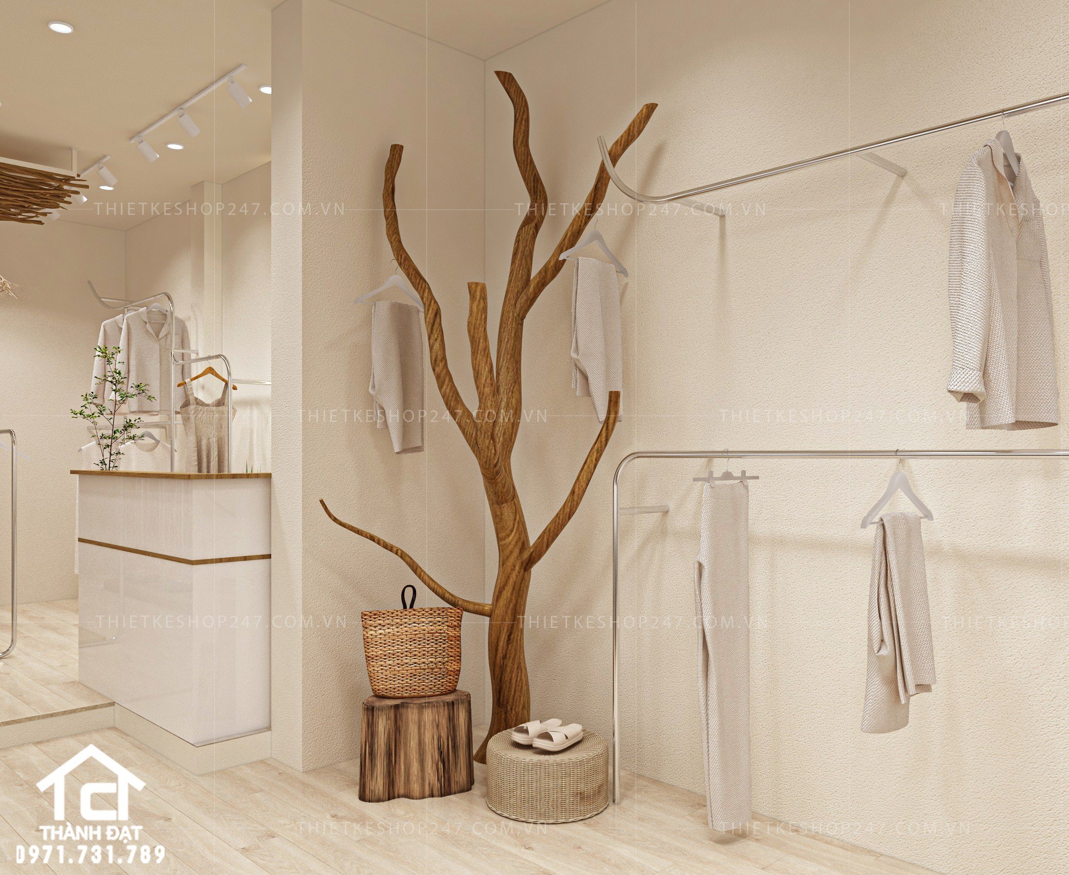 thiết kế shop thời trang đẹp trẻ trung