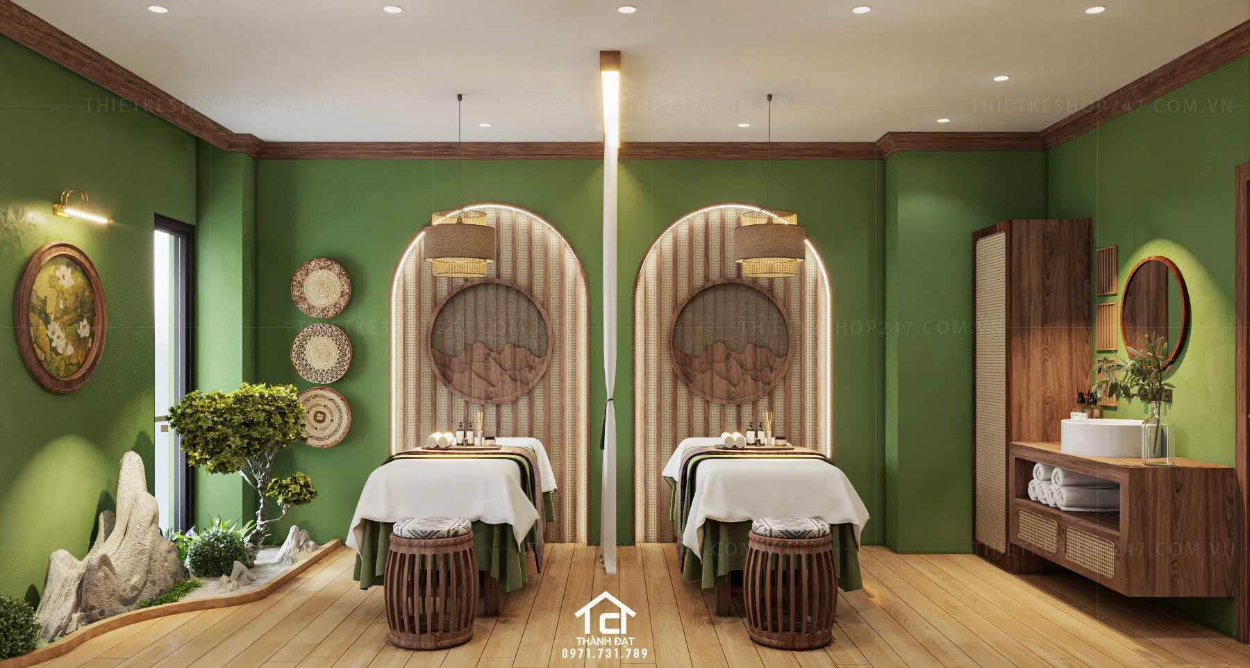 thiết kế spa đẹp dịu dàng