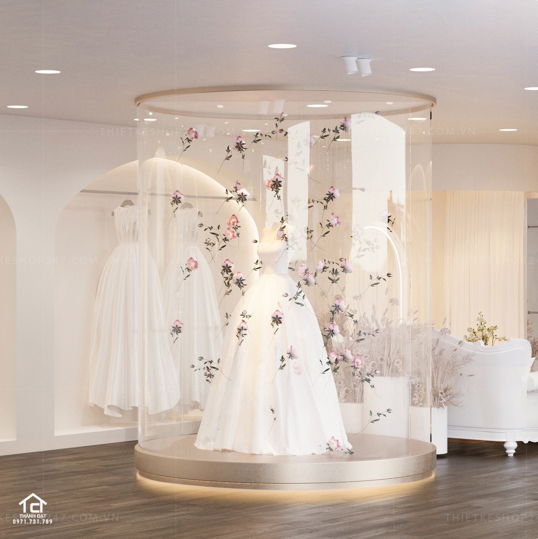 thiết kế studio áo cưới đẹp ấn tượng