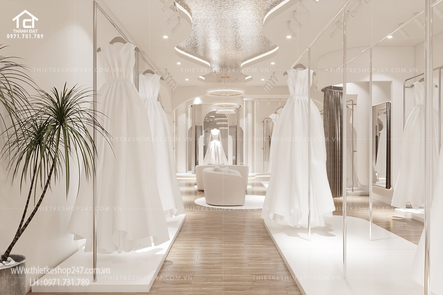 thiết kế studio áo cưới đẹp cuốn hút