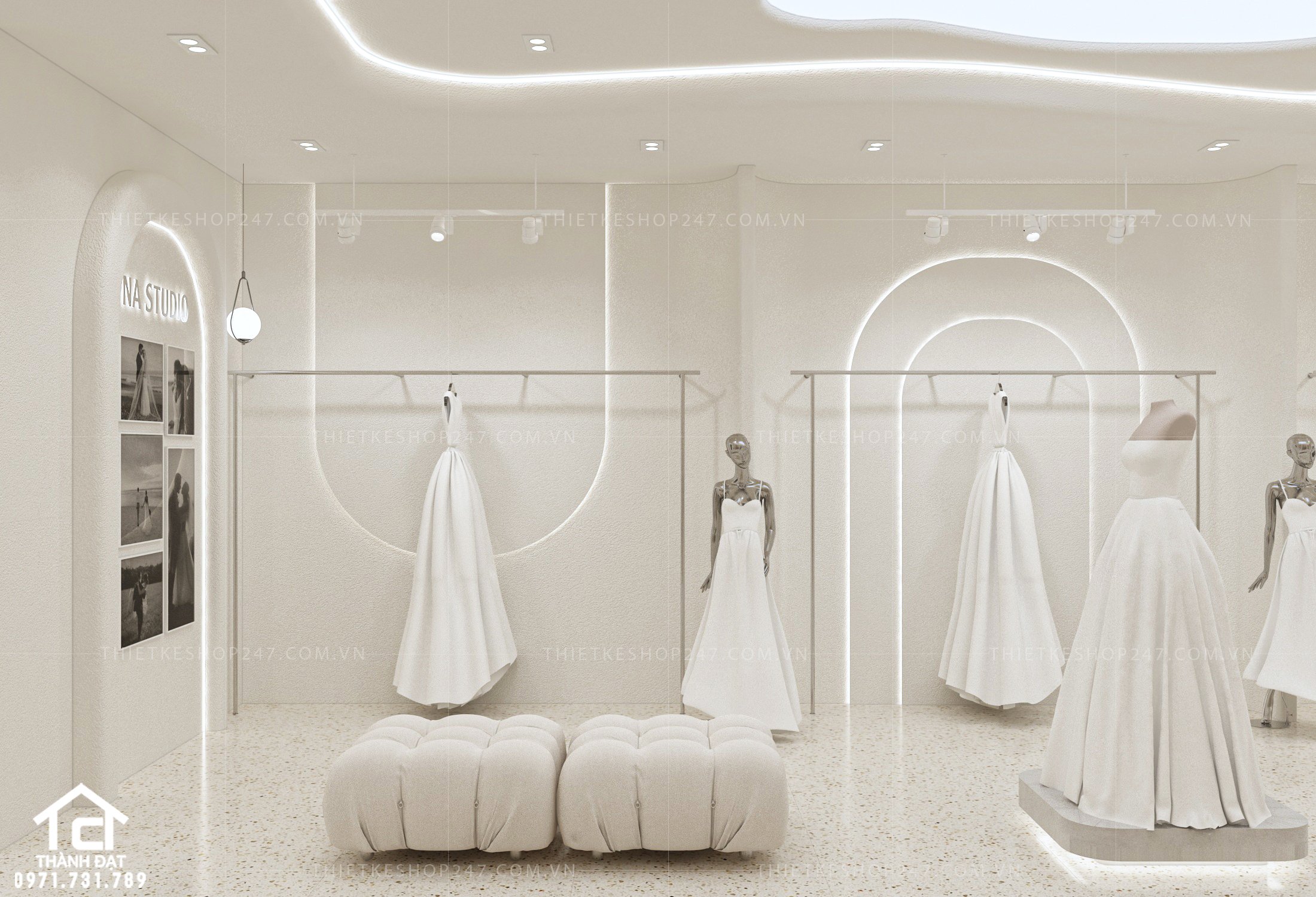 thiết kế studio áo cưới đẹp đáng yêu