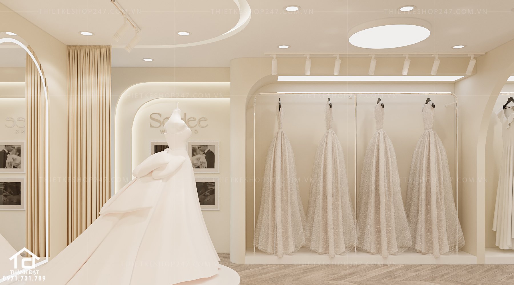 thiết kế studio áo cưới đẹp lôi cuốn