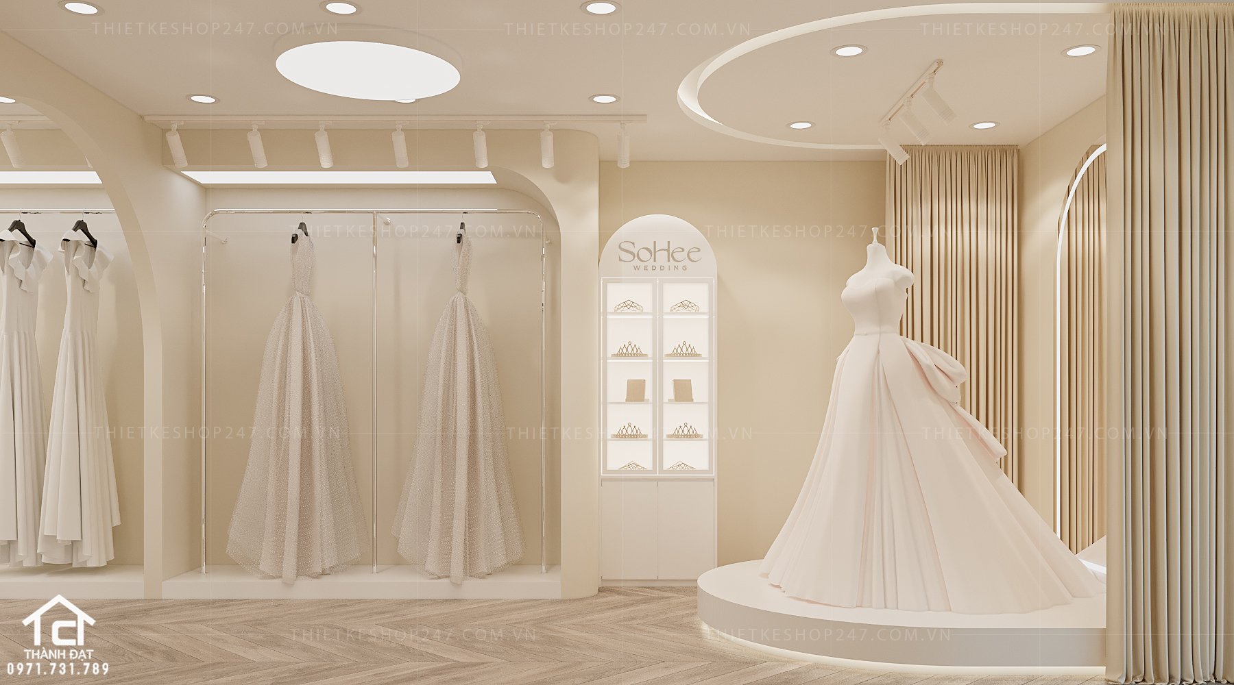 thiết kế studio áo cưới đẹp lung linh