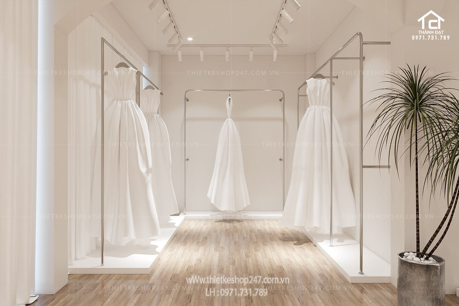 thiết kế studio áo cưới đẹp lung linh