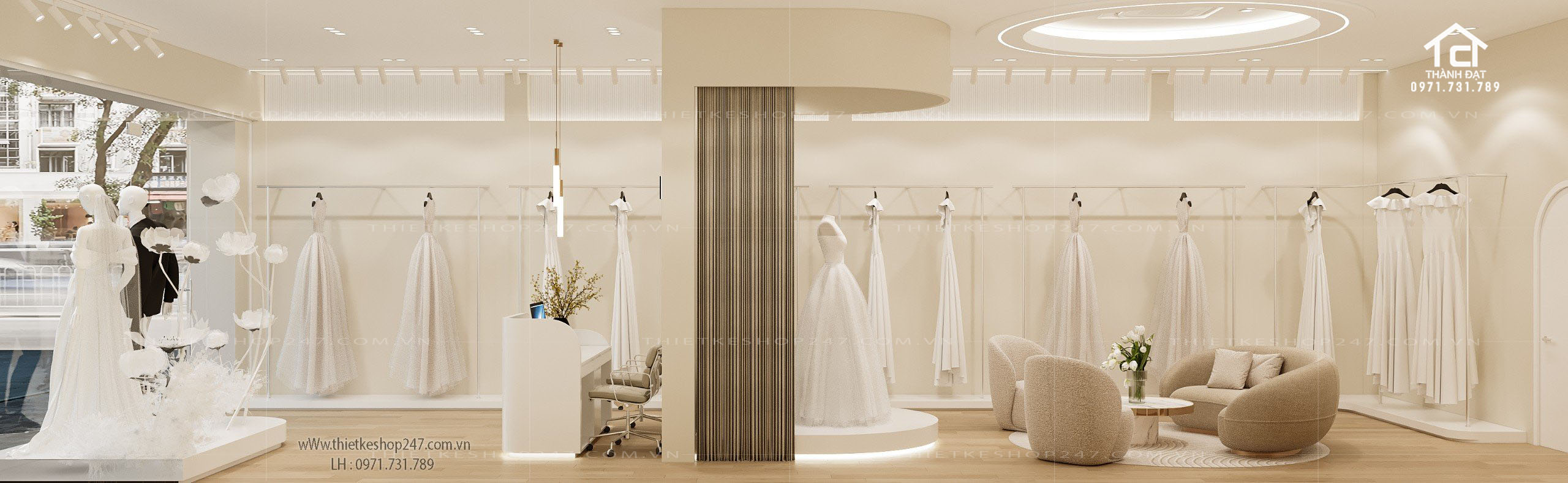 thiết kế studio áo cưới đẹp nổi bật