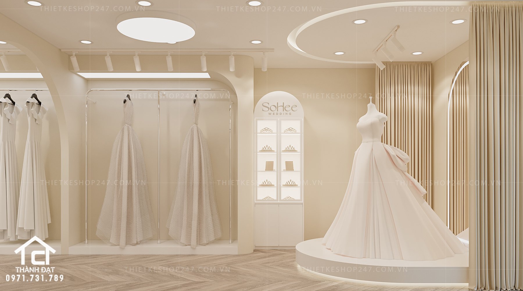 thiết kế studio áo cưới đẹp nữ tính