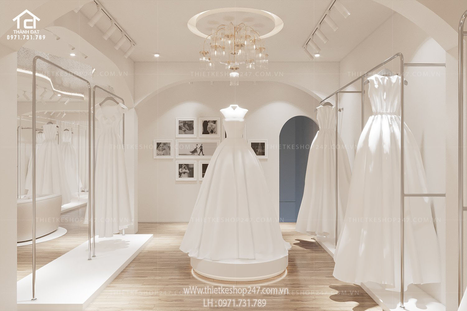 thiết kế studio áo cưới đẹp sáng tạo
