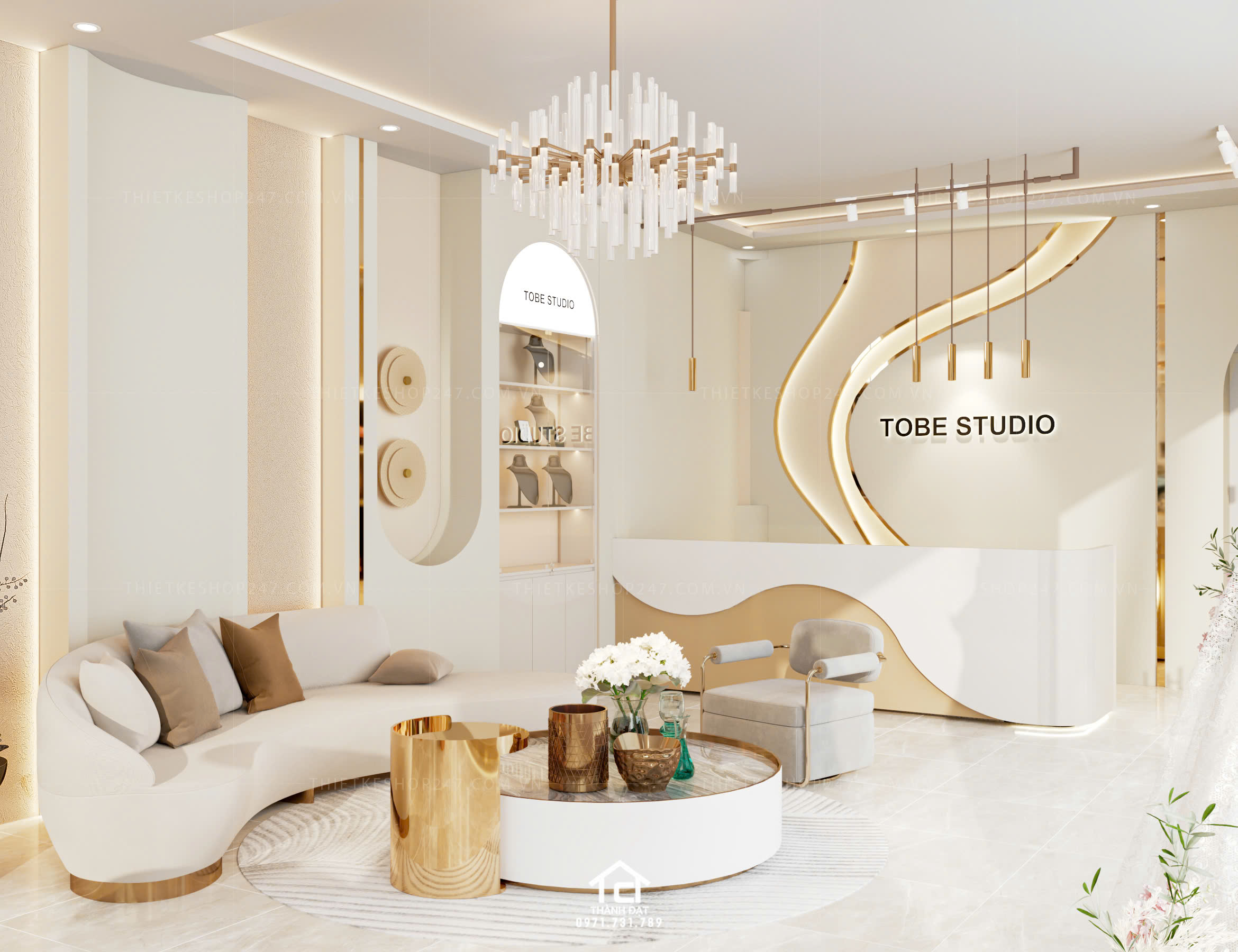 thiết kế studio áo cưới đẹp và sang