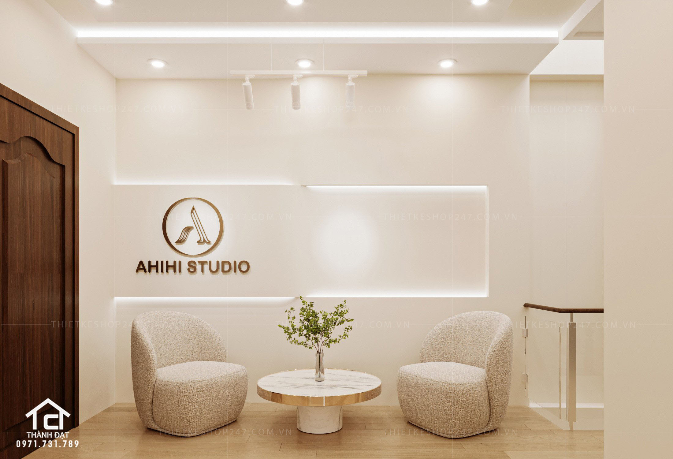 thiết kế studio áo cưới đẹp sinh động