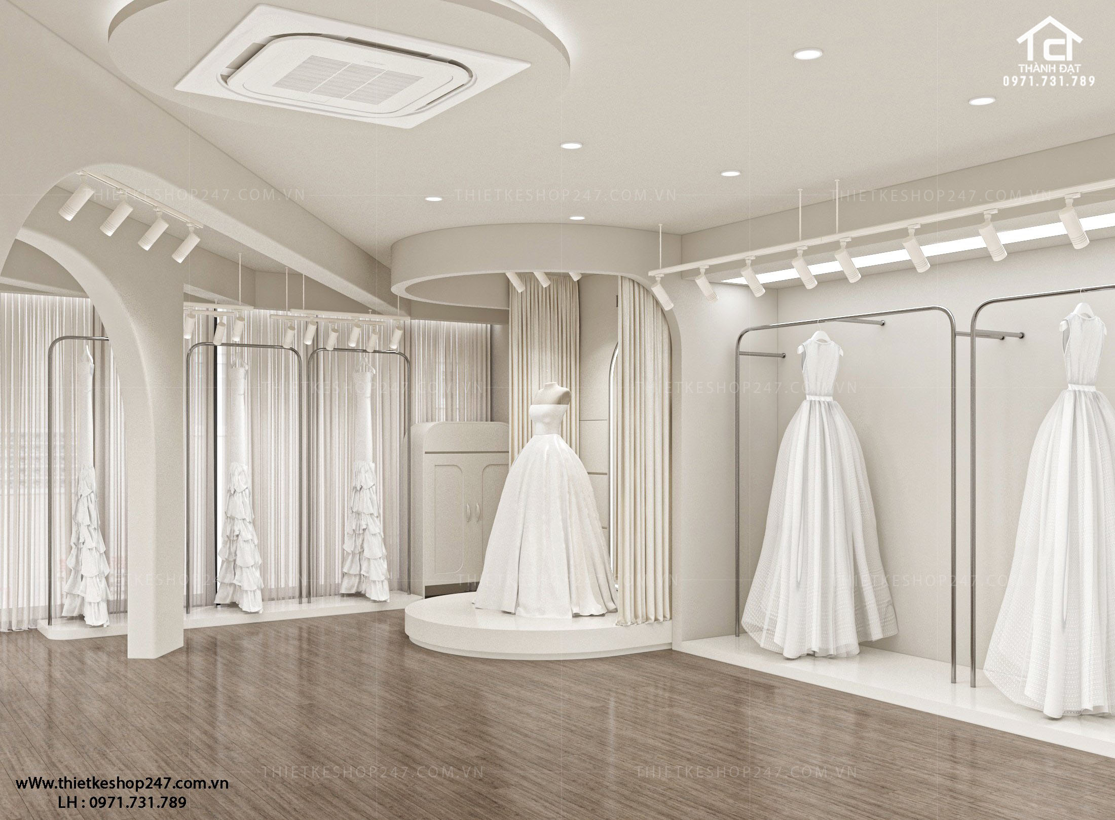 thiết kế studio áo cưới đẹp ấn tượng