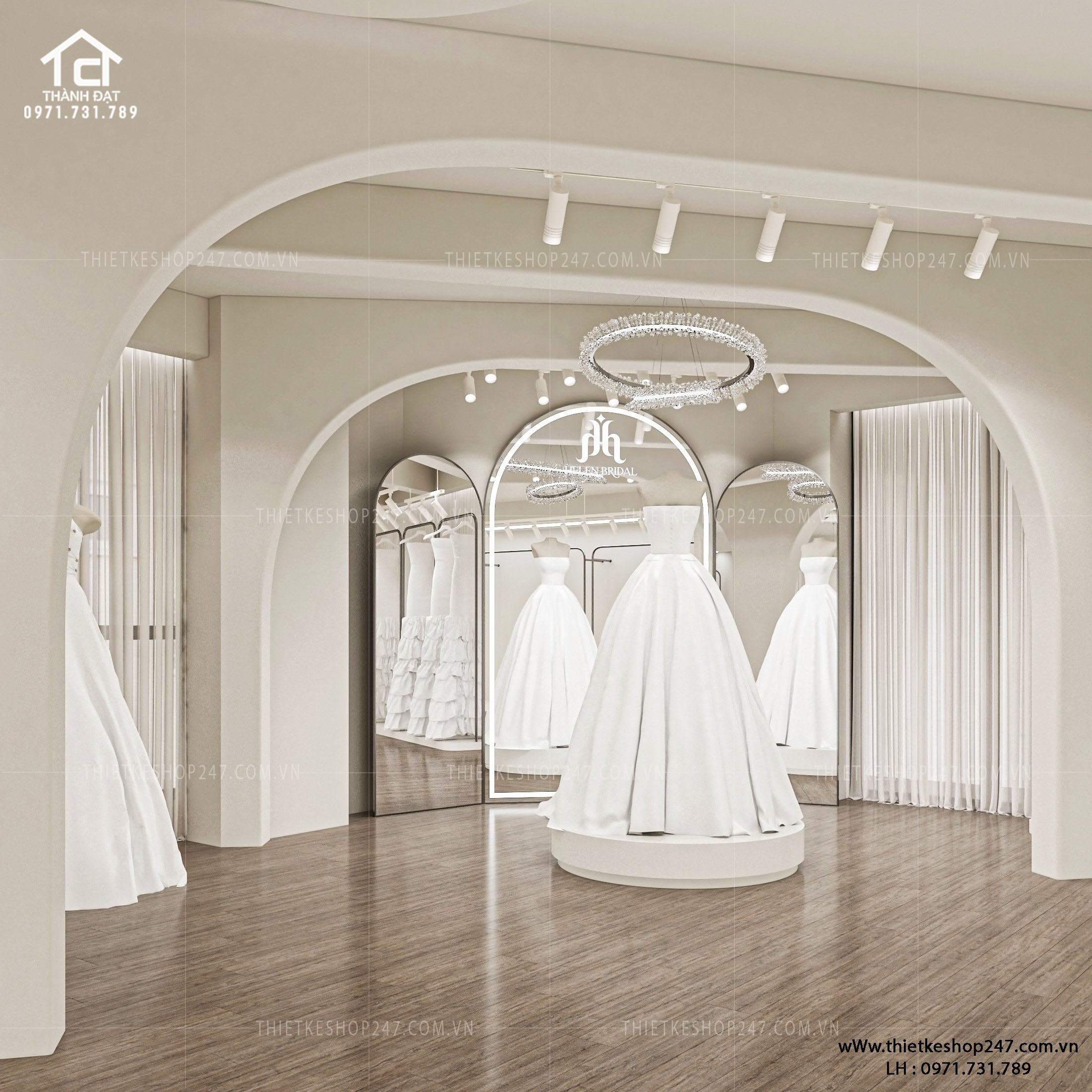 thiết kế studio áo cưới đẹp bắt mắt