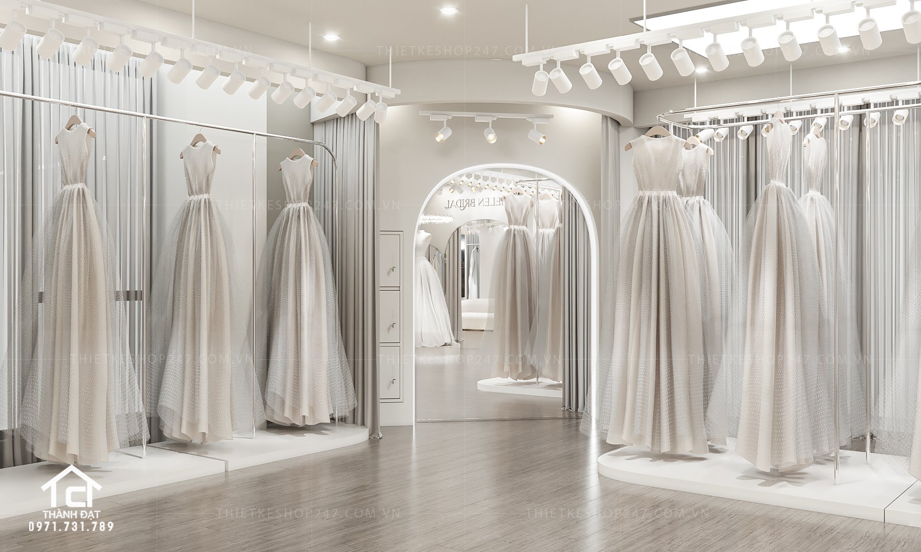 thiết kế studio áo cưới đẹp dịu dàng