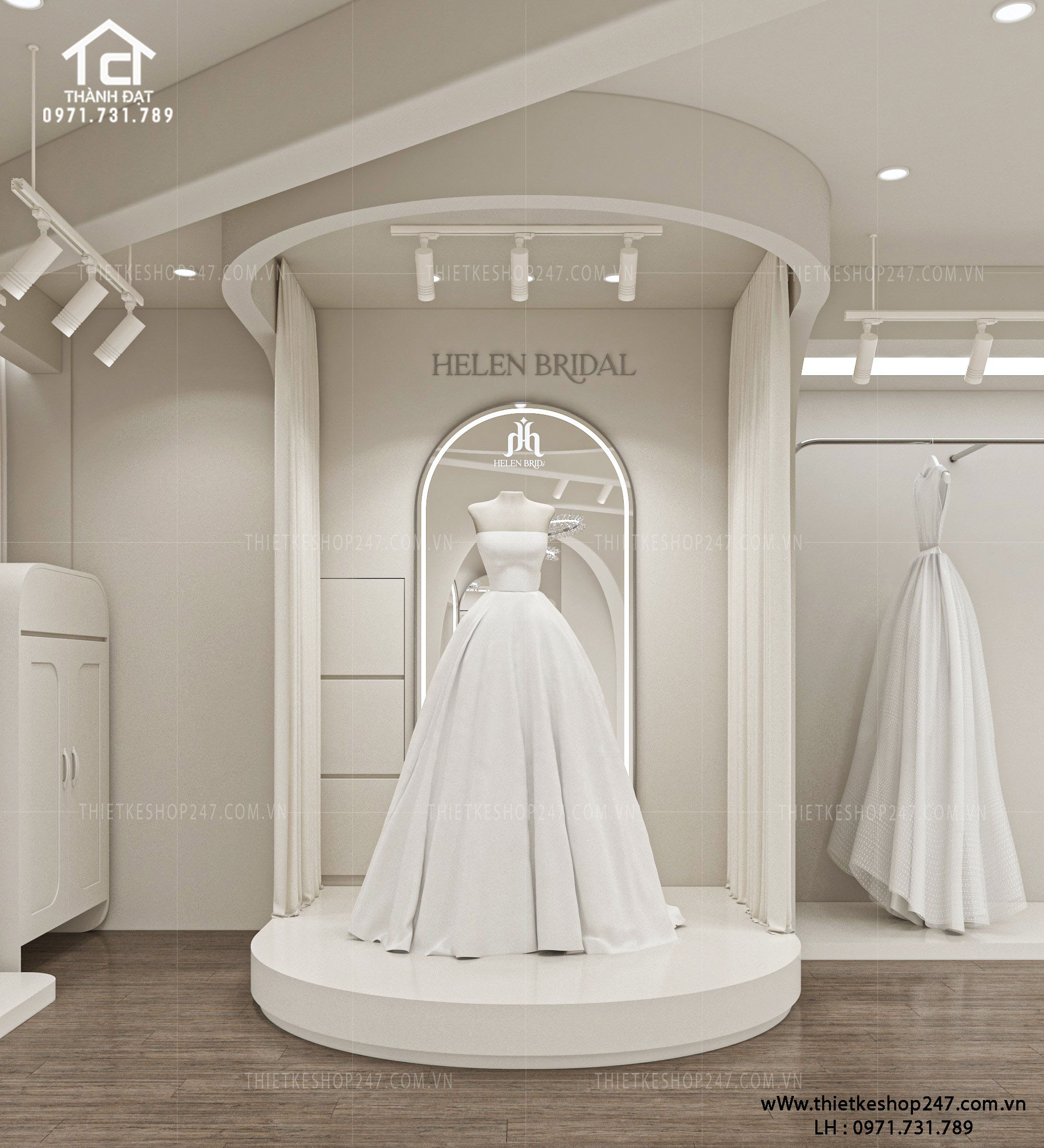 thiết kế studio áo cưới đẹp rất hiện đại