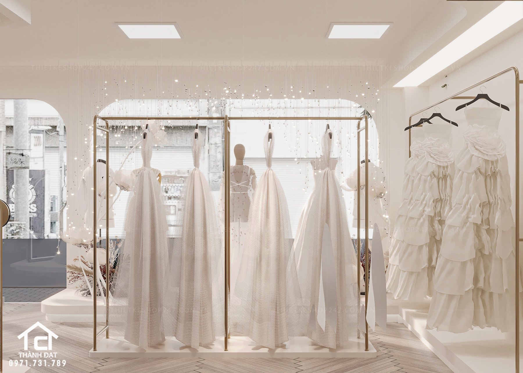 thiết kế studio áo cưới đẹp hiện đại