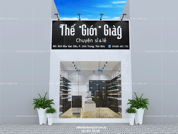 Thiết kế shop giày dép đẹp.