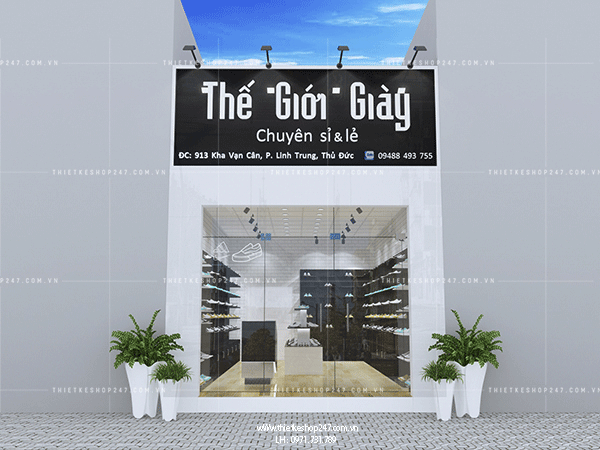 Thiết kế shop giày dép đẹp.