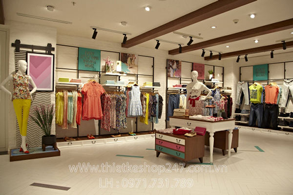 Trang trí shop quần áo đẹp xinh